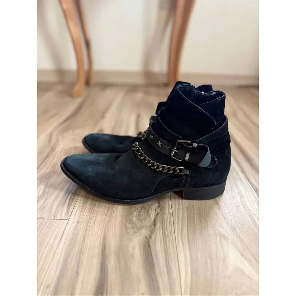 ALDO Men’s Black Suede Studded Siringo Boots Mens size 8